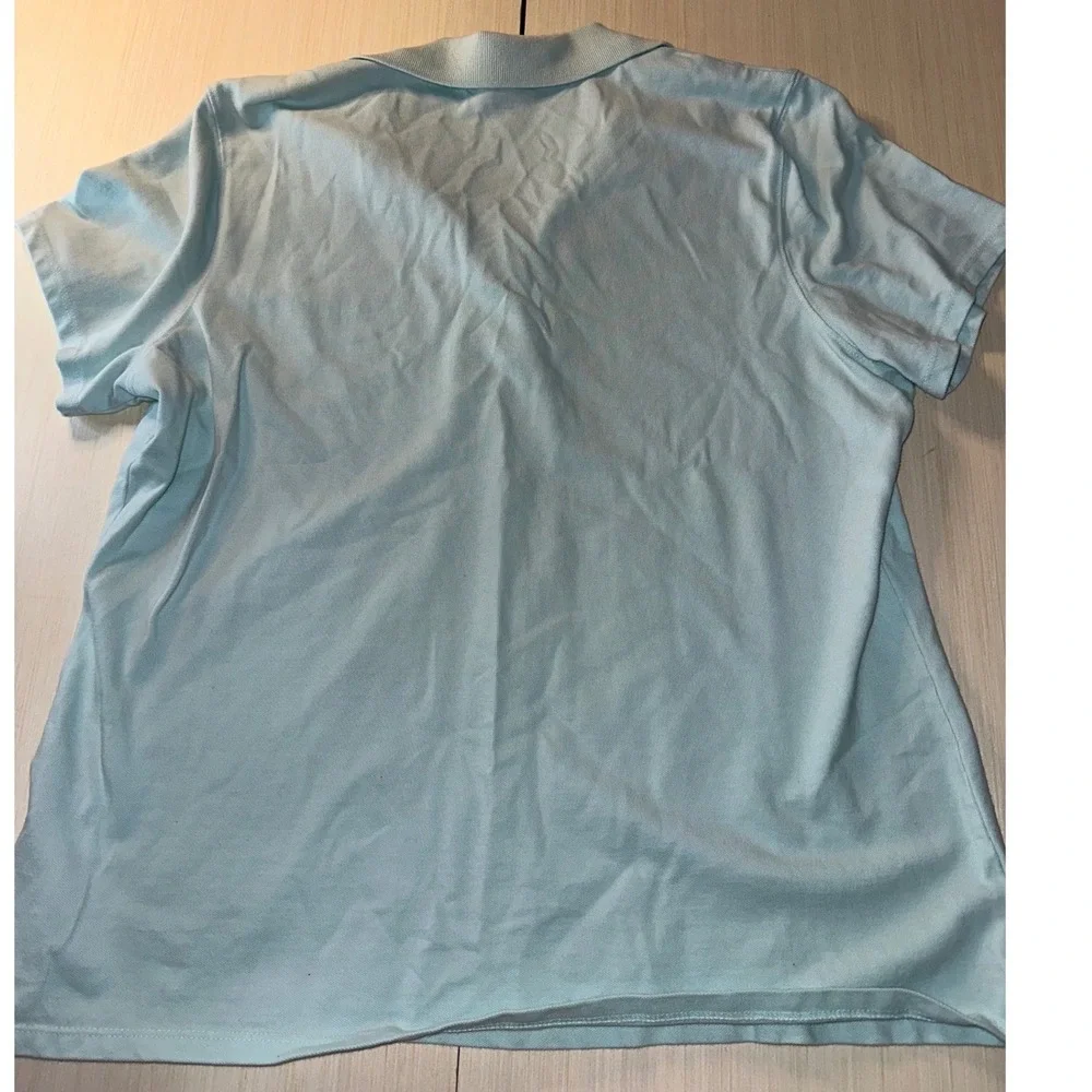 Style & Co Womens XL Light Blue Short Sleeve Pique Polo Shirt Top
